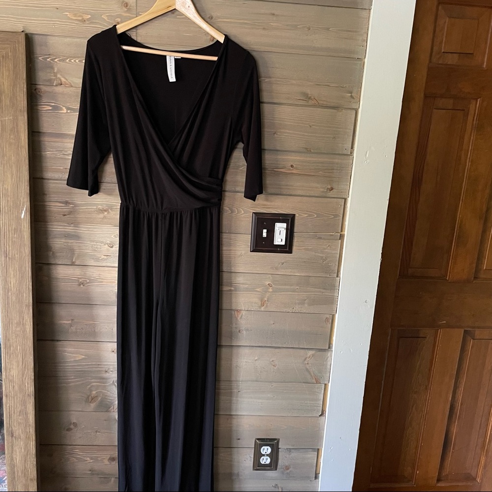 Black wide leg jumpsuit